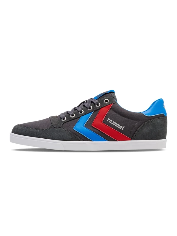 hummel Unisex Slimmer Stadil Low Low-Top Sneakers, Castle Rock Ribbon Red Brilliant Blue, 6.5 UK