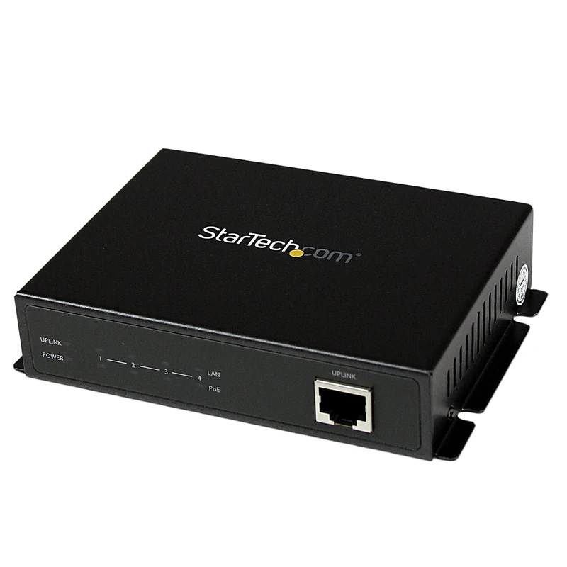 StarTech.com IES51000POE 5 Port Unmanaged Industrial Gigabit PoE Switch with 4 15.4W Power Over Ethernet ports, Wall Mountable PoE Network Switch