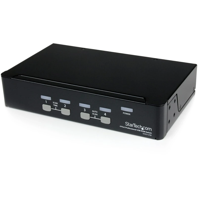 StarTech.com 4 Port Professional VGA USB KVM Switch with Hub - 1U Rack-mountable KVM Switch (SV431USB)