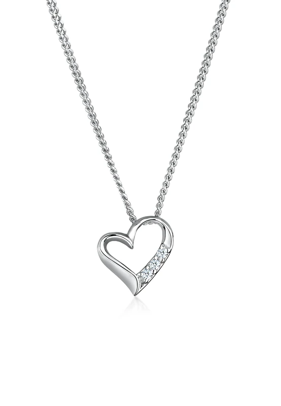 Elli DIAMONDS Necklace Women Heart Pendant Eternity with Diamond (0.04 ct.) in 925 Sterling Silver