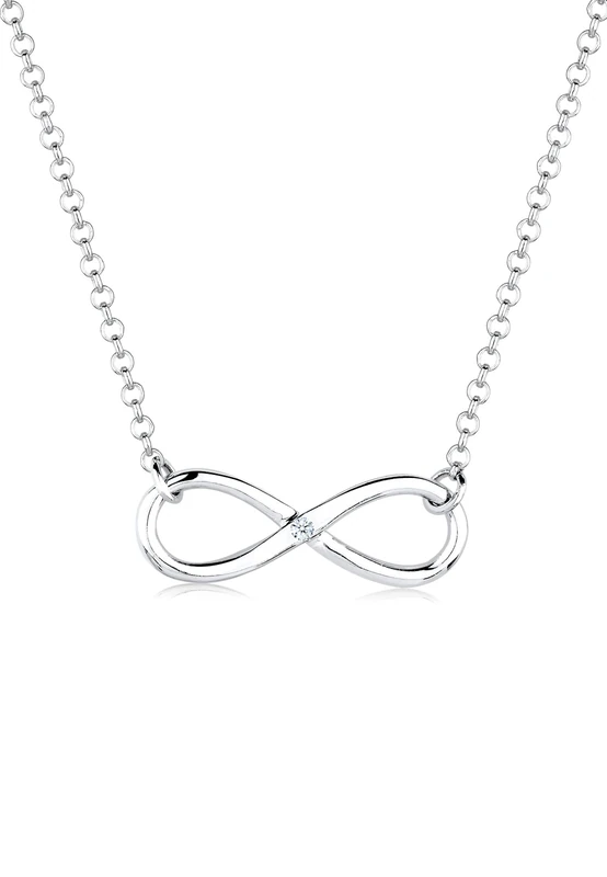 Elli DIAMONDS Necklace Women Infinity Pendant with Diamond (0.03 ct.) in 925 Sterling Silver