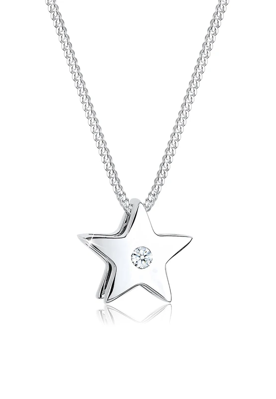Elli DIAMONDS Necklace Women Star Pendant Modern with Diamond (0.03 ct.) in 925 Sterling Silver - Image 1