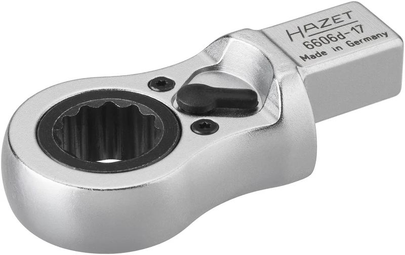 HAZET 6606D-17 81 mm 12-Point Profile Ratcheting Insert Box-End Wrench - Chrome-Plated