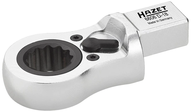 HAZET 6606D-18 81 mm 12-Point Profile Ratcheting Insert Box-End Wrench - Chrome-Plated