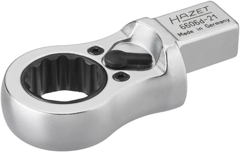 HAZET 6606D-21 81 mm 12-Point Profile Ratcheting Insert Box-End Wrench - Chrome-Plated