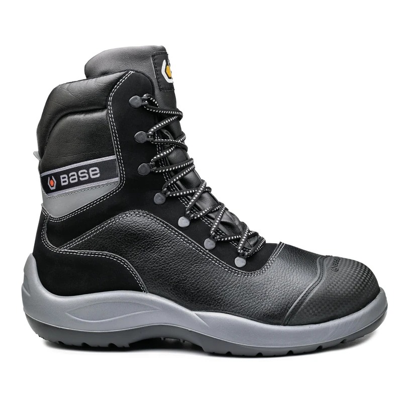 Base Protection B0120 Bach Classic Safety Boot S3 CI SRC Full Grain Leather Steel Toecap Antibacterial Lining Ballistic Midsole Thinsulate Padded Collar Anti Fatigue, Black, 10.5