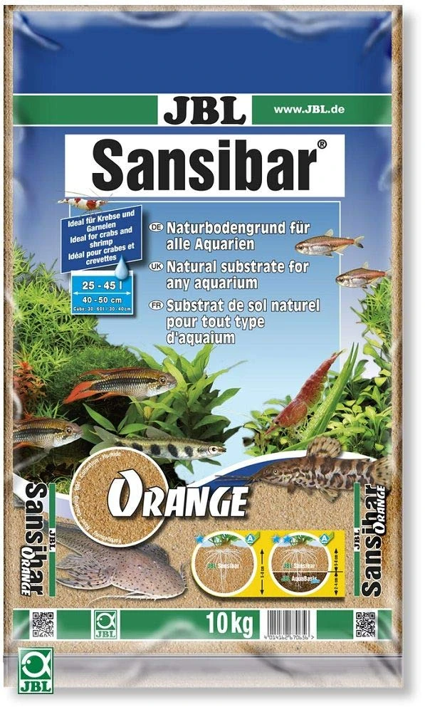 JBL Sansibar ORANGE 10 kg, Orange, fine substrate for freshwater and saltwater aquariums