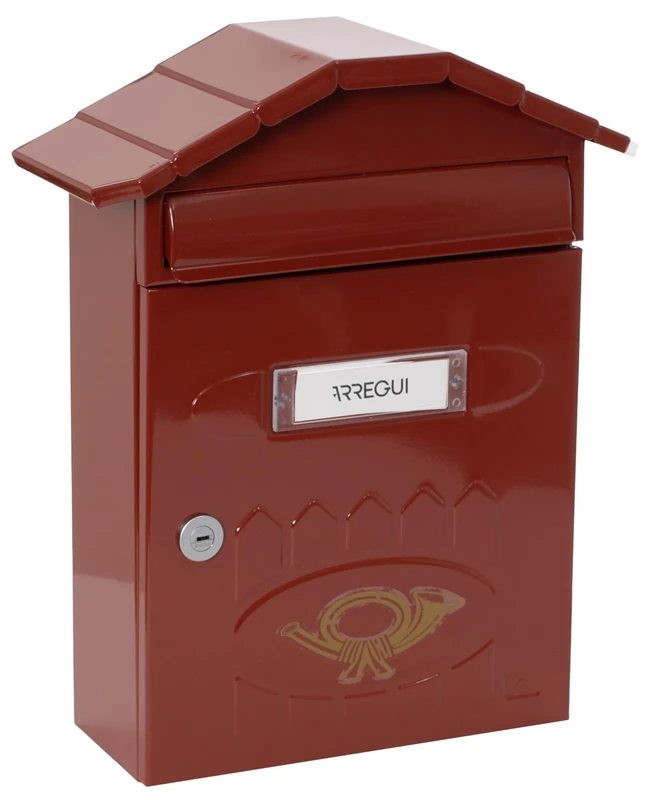 Arregui Villa - Outdoor Letterbox (Steel, 360 x 298 x 120 mm), red, E5002