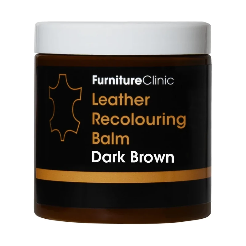 Furniture Clinic Leather Recolouring Balm - Colour Restorer for Sofas, Repair Faded & Scratched Upholstery, Car Seats, Shoes and Clothing 16 Colours (Dark Brown)