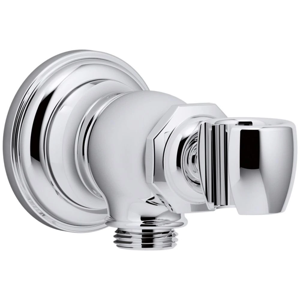 KOHLER K-72797-CP Artifacts Wall-Mount handshower Holder and Supply Elbow, Polished Chrome,.5