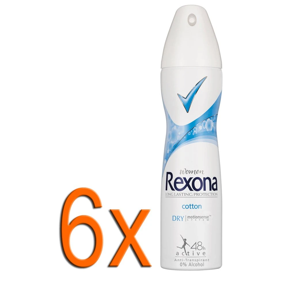 Rexona Cotton Dry Deo Spray Antiperspirant Deodorant Pack of 6 x 150 ml