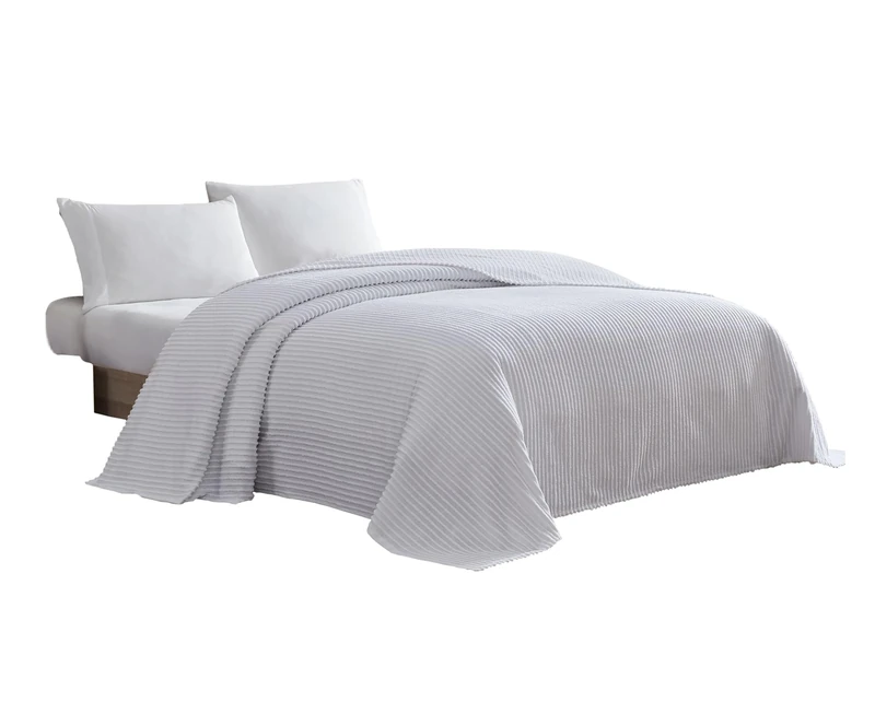 Beatrice Home Fashions Channel Chenille Bedspread, Full, White