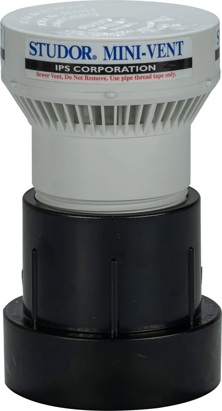 Studor 20340 Mini-Vent Air Admittance Valve with ABS Adapter, 1-1/2-or 2-Inch Connection