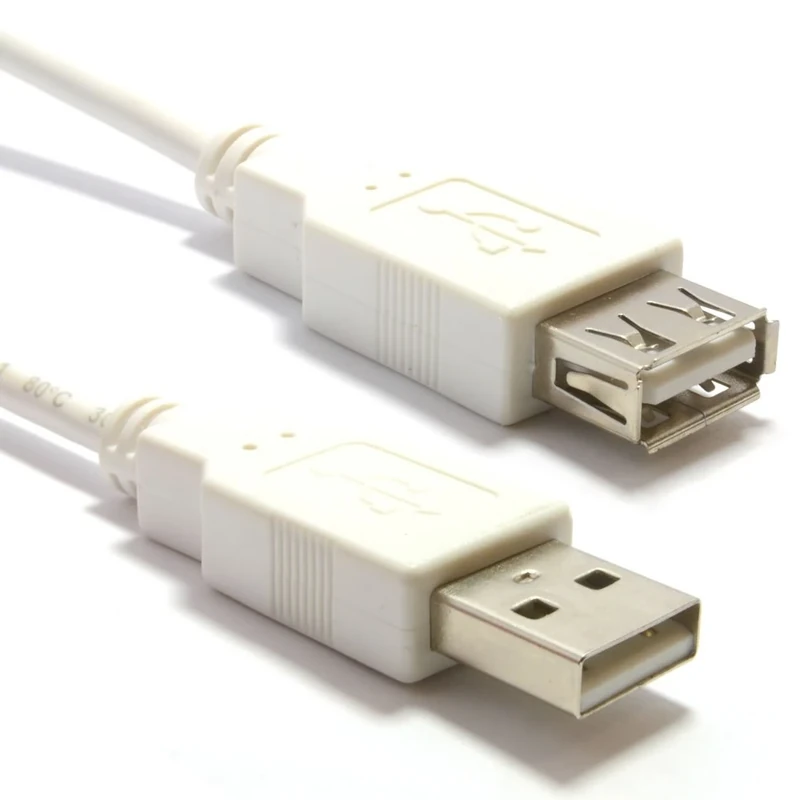 kenable USB 2.0 High Speed Cable EXTENSION Lead A Plug to Socket WHITE 0.5m [0.5 metres]