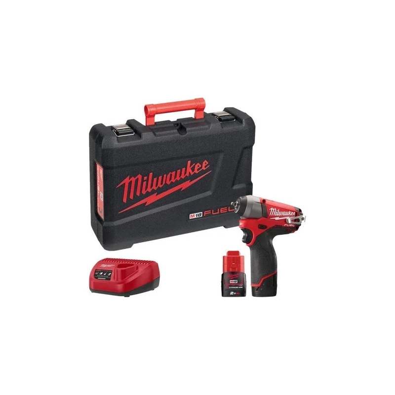 Milwaukee 4933440415 - M12 CIW 14-202 C Fuel Impact Wrench 1/4 Fuel Fuel Carbon Brushes 12V 2.0Ah 2650/1200 RPM 13/56nm