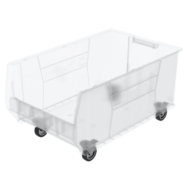 Akro-Mils 30290 Mobile Super Size Plastic Stacking Storage Akro Bin, 29-Inch x 18-Inch x 12-Inch, Clear