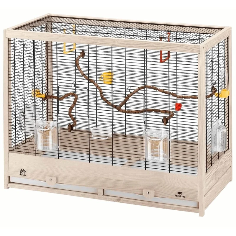 Ferplast Giulietta 6 Bird Wooden Cage, 81 x 41 x 64 cm, Black