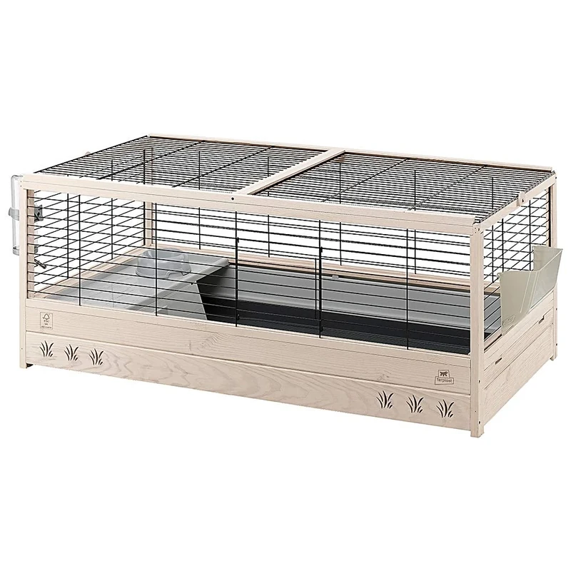 Ferplast Arena 120 Rabbit Wooden Cage, 125 x 64.5 x 51 cm, Black