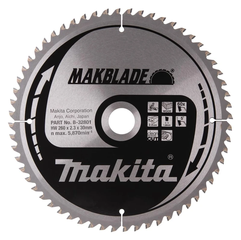 Makita B-32801 Saw Blade - 260 x 30 mm, 60 Teeth