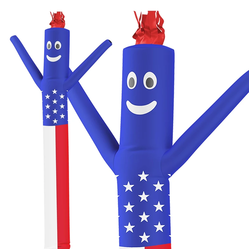 LookOurWay Air Dancers Inflatable Tube Man Attachment - 10 Feet Tall Wacky Waving Inflatable Dancing Tube Guy for Business Promotion - Blower Not Included - American Flag