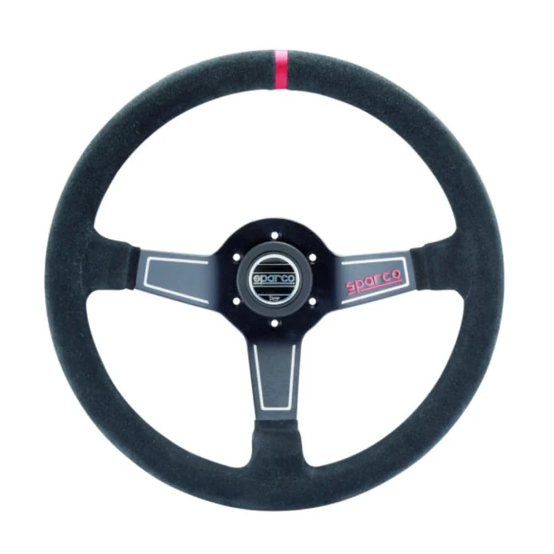 Sparco 015L750SC Universal Steeringwheel 'L575 Monza' -Black Suede-Diameter 350mm, black / red