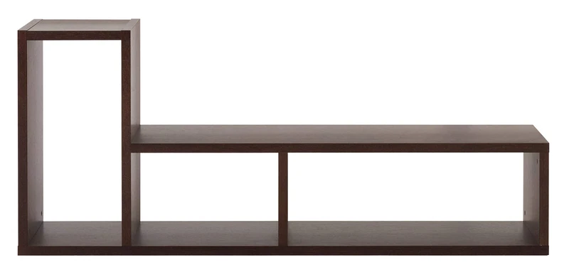 TemaHome Wood Honeycomb Panel Domino Shelving Unit with Chocolate Oak Veneer Stained Brown, 160 x 43 x 68 cm, Brown