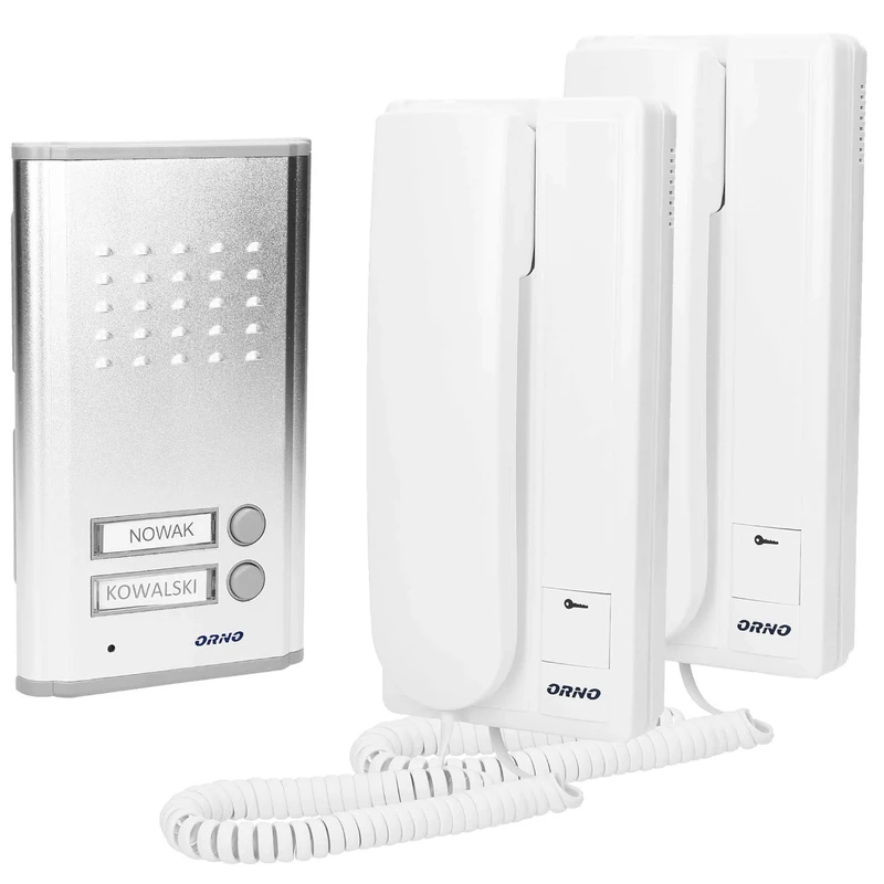 ORNO Fossa Intercom 2 Single Family House for Flush-Mounted 2-Wire 230 V AC Last Name Backlight (Two Family Intercom)