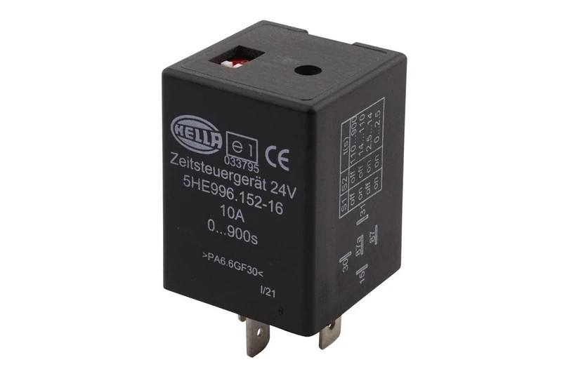 HELLA 5HE 996 152-161 Time Relay - 24V - Number of connectors: 5 - Changeover Contact