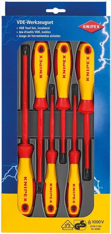 KNIPEX Screwdriver Set 6 Parts, 00 20 12 V01