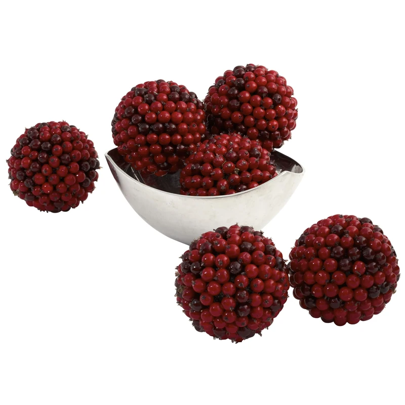 Nearly Natural 5in. Red Berry Ball (Set of 6) - Image 1