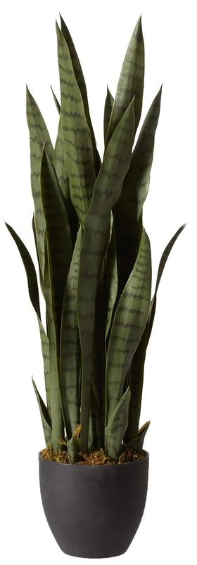 Nearly Natural Green 4855 35in. Sansevieria with Black Planter