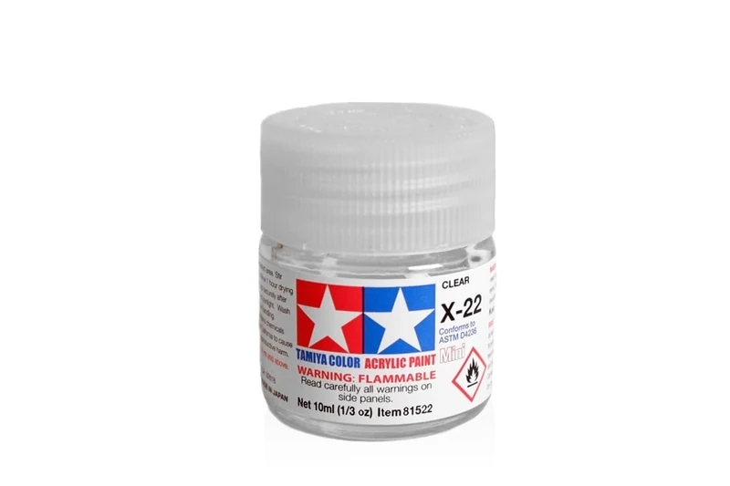 Tamiya Acrylic Mini X-22 Gloss Clear Paint - 10ml Bottle