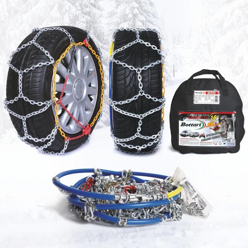 Bottari 68010 "Master" Heavy Duty 16mm Snow Chains for 4x4 MPV's and Van, TUV and ONORM approved, size 255