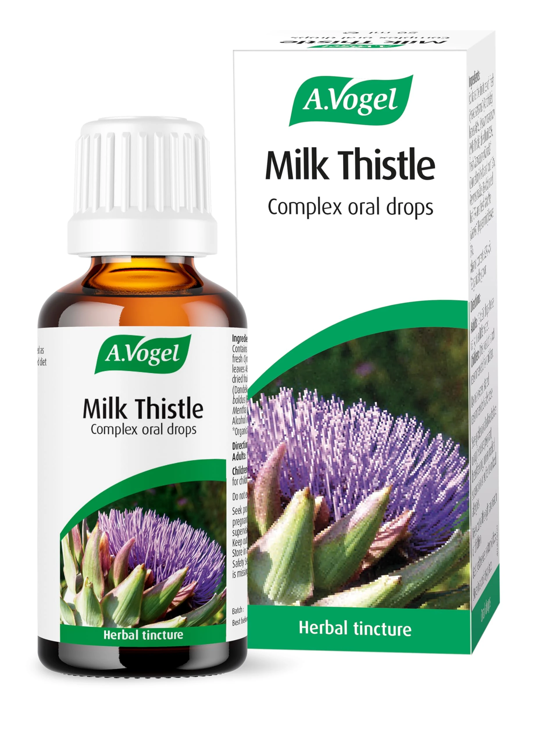 A.Vogel Milk Thistle Complex Drops 50 ml | Liquid Herbal Supplement with Milk Thistle + Artichoke, Dandelion, Peppermint & Boldo | Convenient Dropper for Daily Use