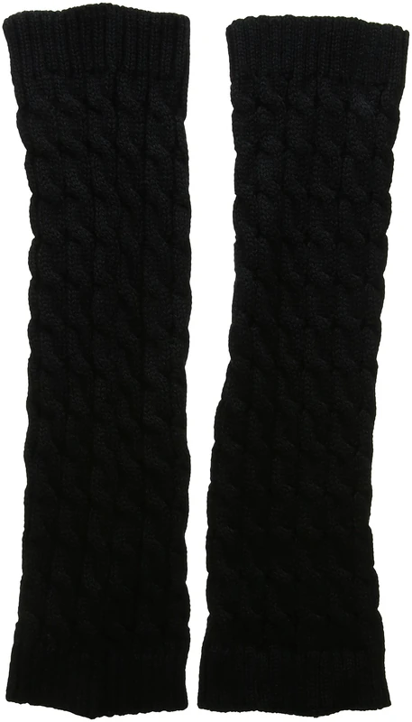 Outdoortips Fashion Warm Cable Knit Leg Warmers Snug-Ladies Girls Gift (Black)