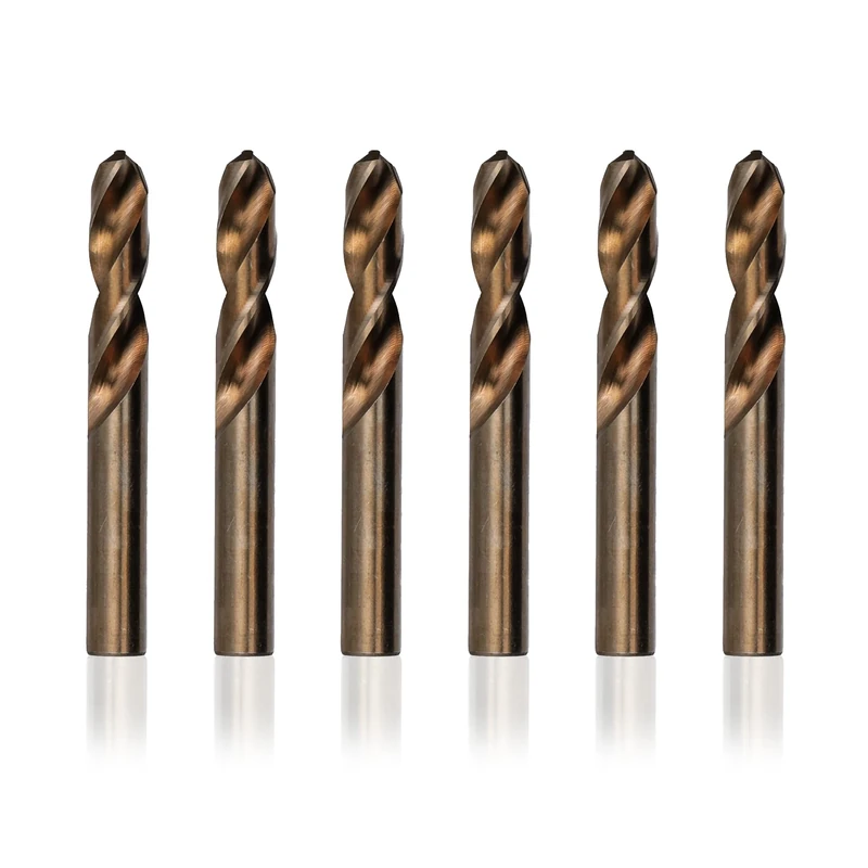 Drill America 1/2" Cobalt Heavy Duty Split Point Stub Drill Bit (Pack of 6), D/ASTCO Series