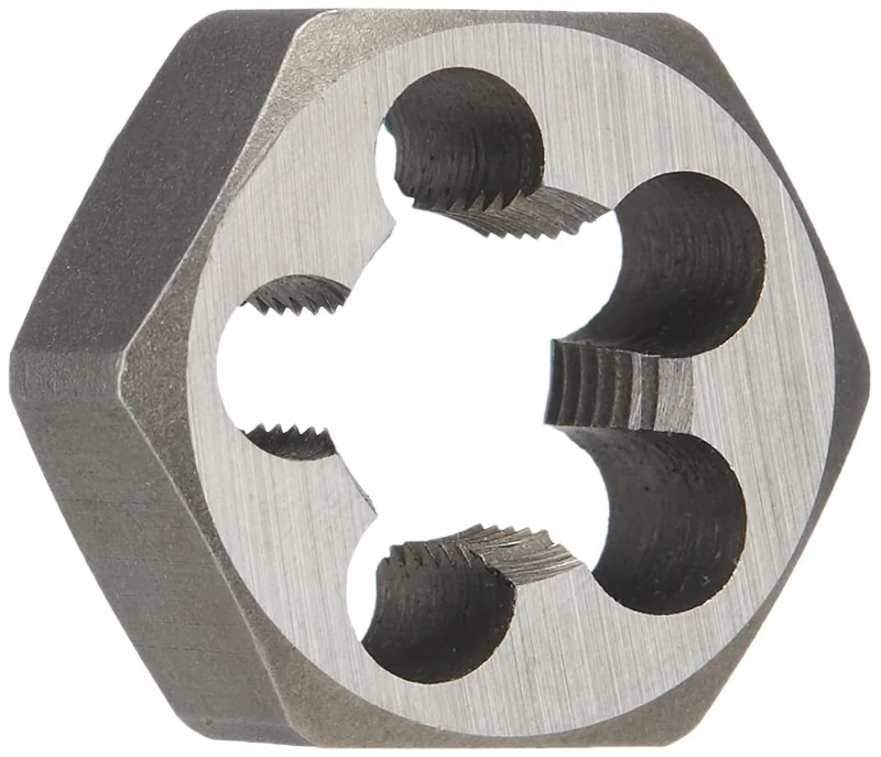 Drill America 1-1/4"-12 Carbon Steel Hex Rethreading Die, DWT Series