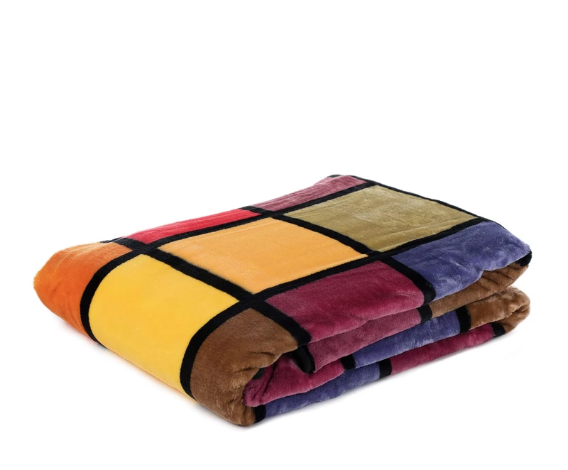 Gözze - Soft Blanket, Cashmere Feel, High Fabric Weight 500 g/m², Antigua, 150 x 200 cm - Orange/Red/Yellow