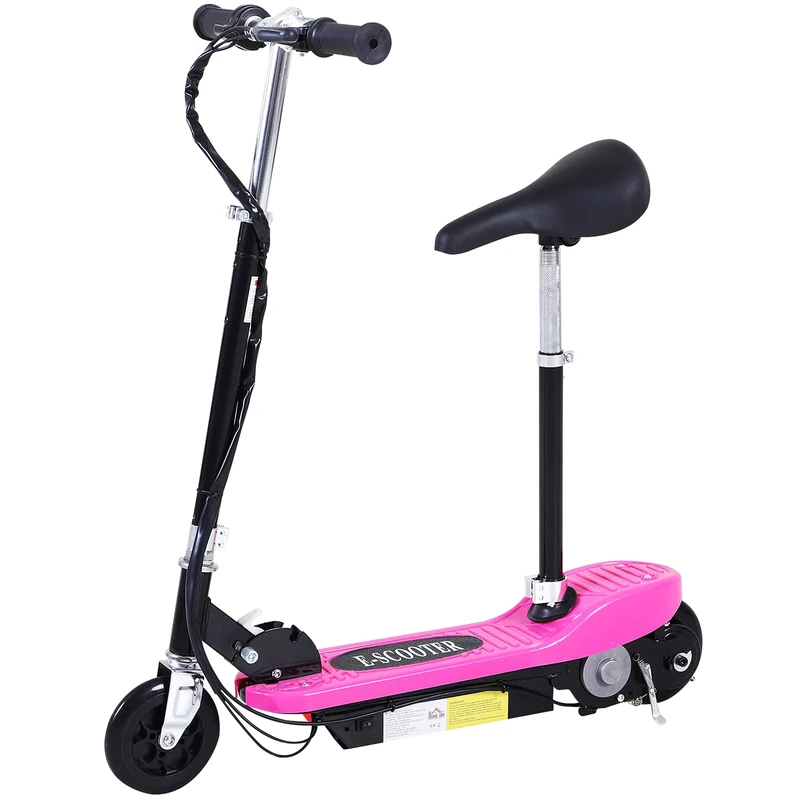 HOMCOM Electric Scooter for Kids, Foldable Ride On Powered Scooter with 120W Motor, Top Speed 10 KM/H, Maximum Range 8 KM - Pink