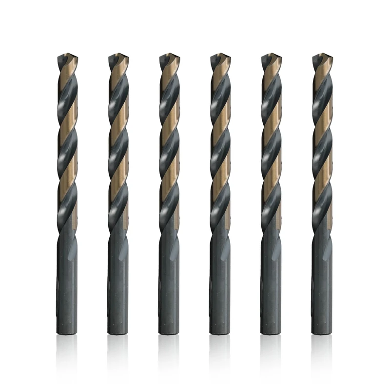 Drill America - KFD31/64P6 31/64" High Speed Steel Black & Gold KFD Split Point Drill Bit (Pack of 6), KFD Series