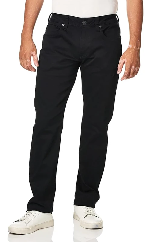 Buffalo David Bitton Men's Straight Six Jeans, Authentic Black, 30W x 32L