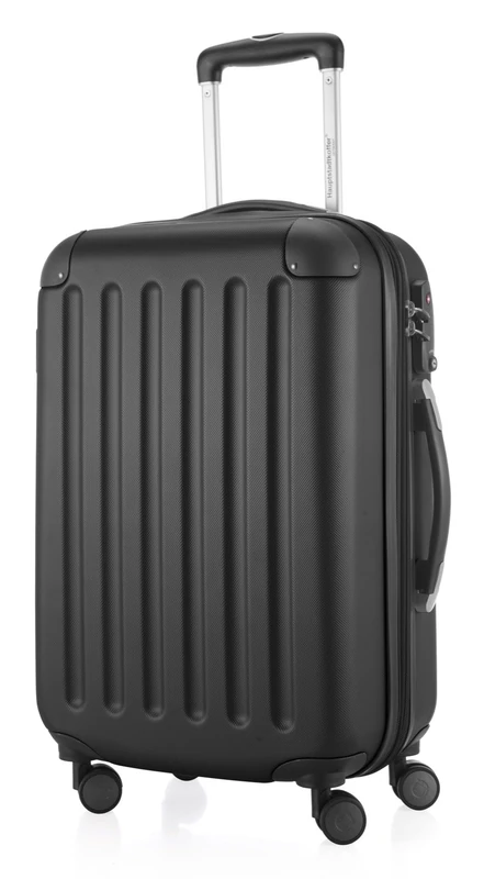 HAUPTSTADTKOFFER - Spree - Carry on luggage Suitcase Hardside Spinner Trolley Expandable 55 cm TSA, Black