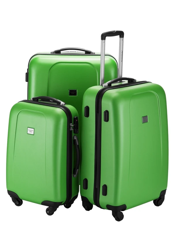 HAUPTSTADTKOFFER – Wedding - Set of 3 Hard-Side Luggages Trolley Hardside Hard Shell Suitcase Expandable, TSA, (55 cm, 65 cm & 75 cm), Applegreen