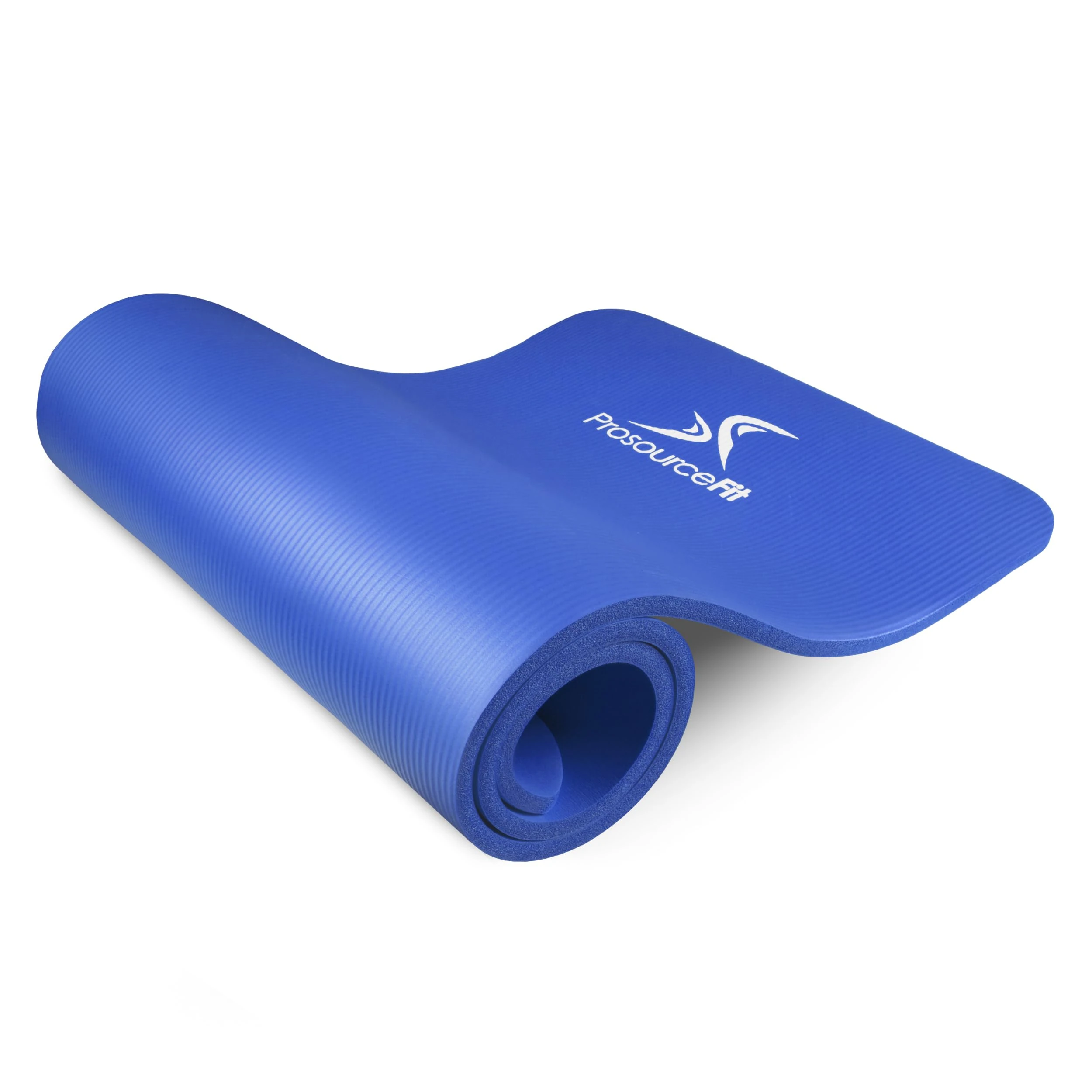 ProsourceFit Extra Thick Yoga and Pilates Mat ½” (13mm), 71-inch Long High Density Exercise Mat with Comfort Foam and Carrying Strap, Blue