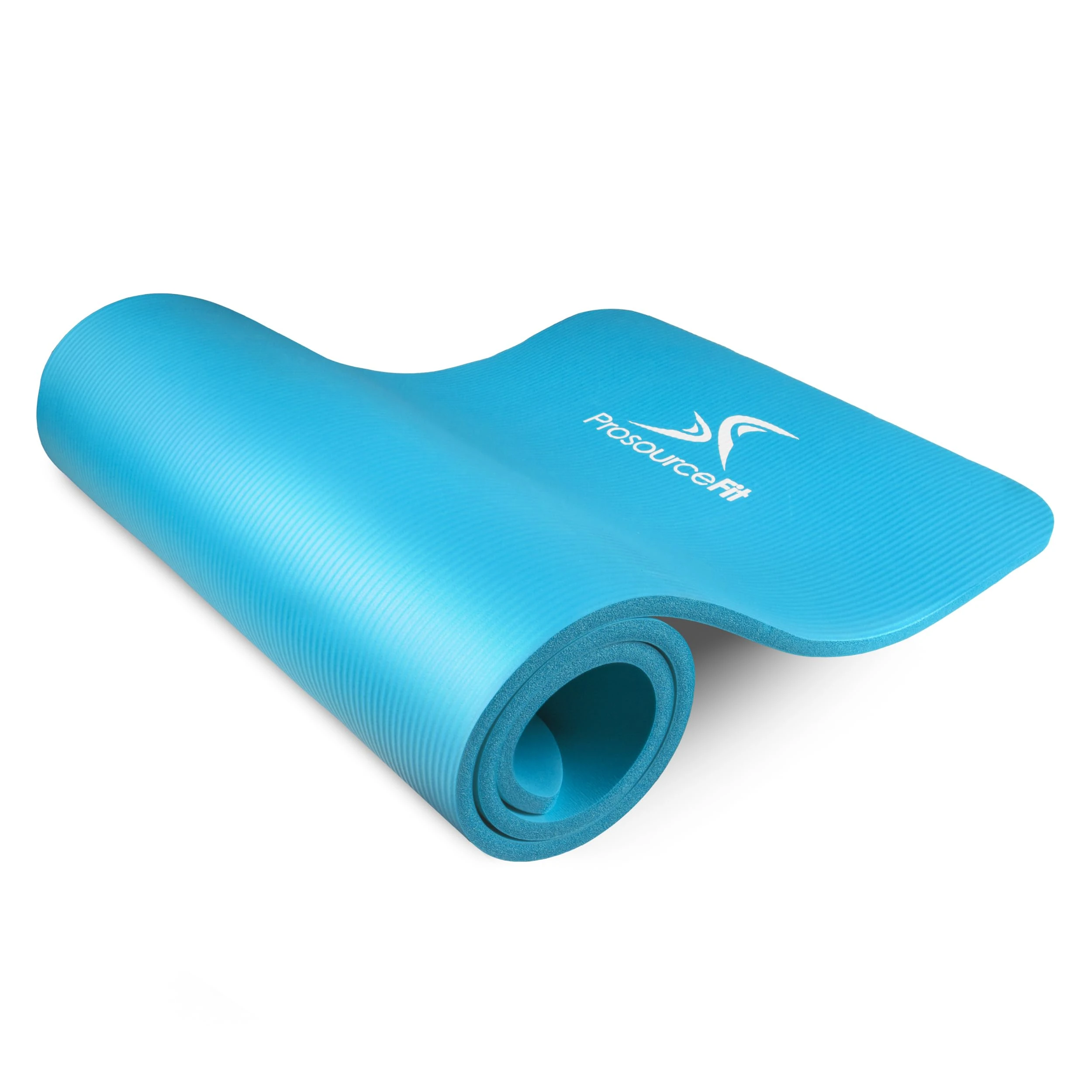 ProsourceFit Extra Thick Yoga and Pilates Mat ½” (13mm), 71-inch Long High Density Exercise Mat with Comfort Foam and Carrying Strap, Aqua