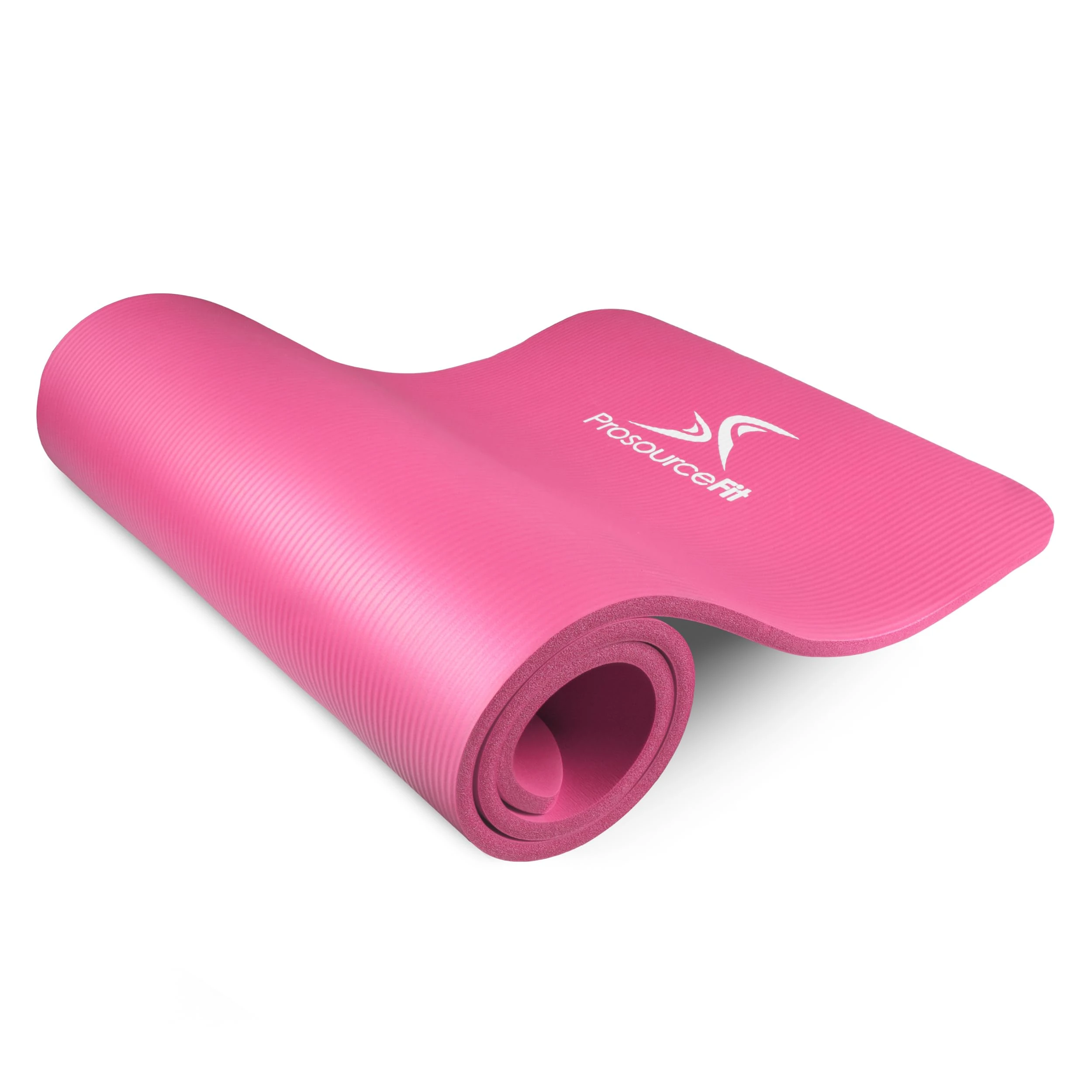 ProsourceFit Extra Thick Yoga and Pilates Mat ½” (13mm), 71-inch Long High Density Exercise Mat with Comfort Foam and Carrying Strap, Pink