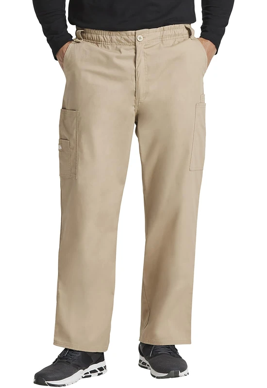 Dickies Men's Pull-On Pant with 7 Pockets Elastic Waistband with Button Closure 81006, Dark Khaki, X-Large - Image 1