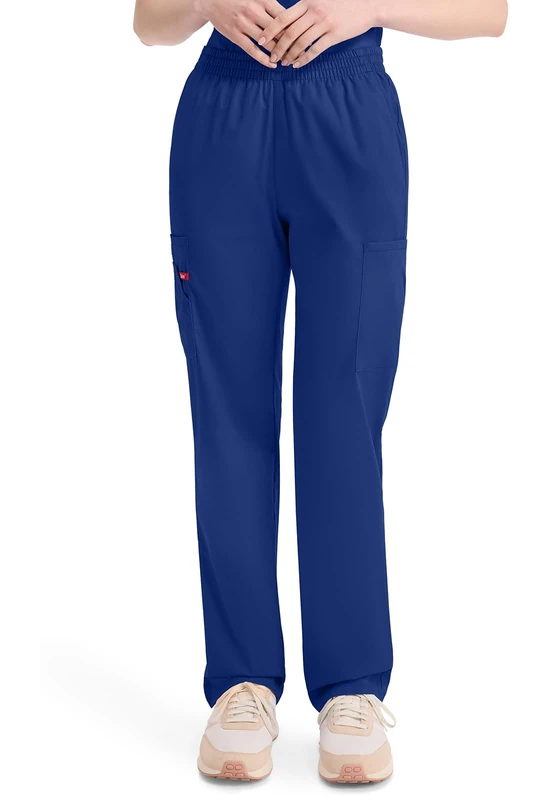 Dickies EDS Signature Women Scrubs Pant Natural Rise Tapered Leg Pull-on 86106, Galaxy Blue, XXL Petite