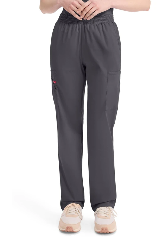 Dickies EDS Signature Scrubs for Women, Elastic Waist Pull-On Cargo Pants for Women in Soft Brushed Poplin 86106, Pewter, XXL Tall