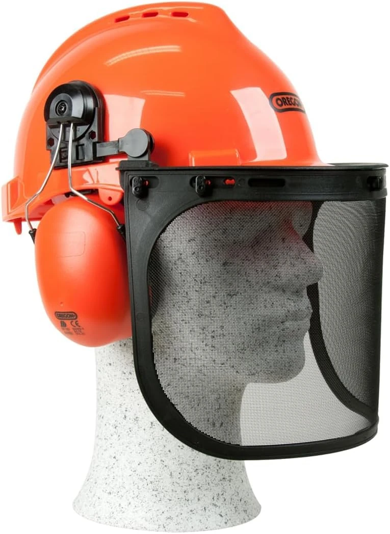 OREGON Yukon Chainsaw Safety Helmet with Protective Ear Muff and Mesh Visor (562412) , Black